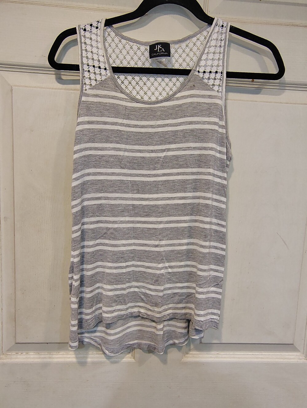 JK LA California Women's Size S Grey Striped Tank Top